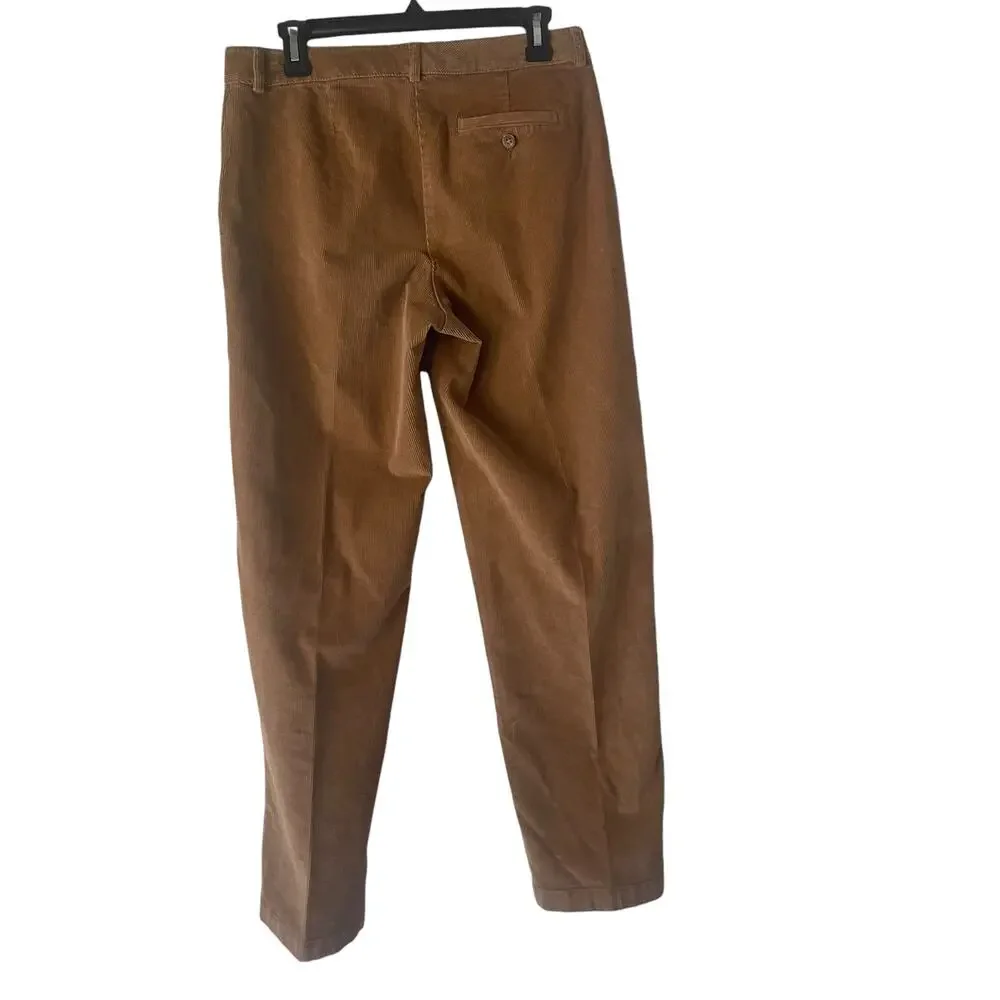 L.L. Bean Women's Size 6 Tall Tan Corduroy Academia Fall Straight Leg Pants‎